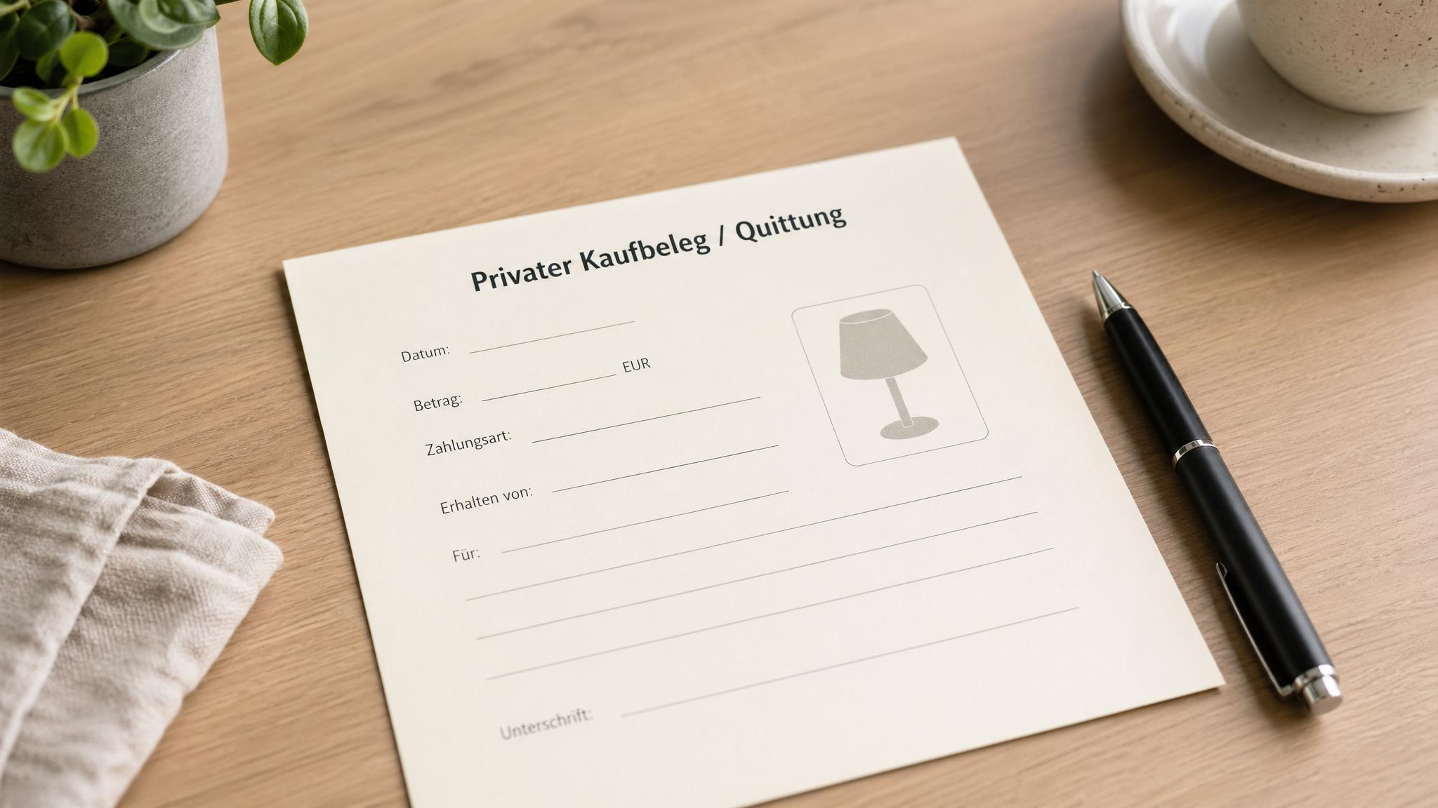 Quittung Vorlage für Kleinanzeigen Verkauf